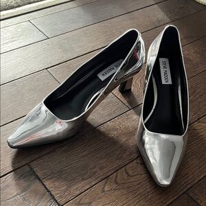 Steve Madden Metallic Silver Heels